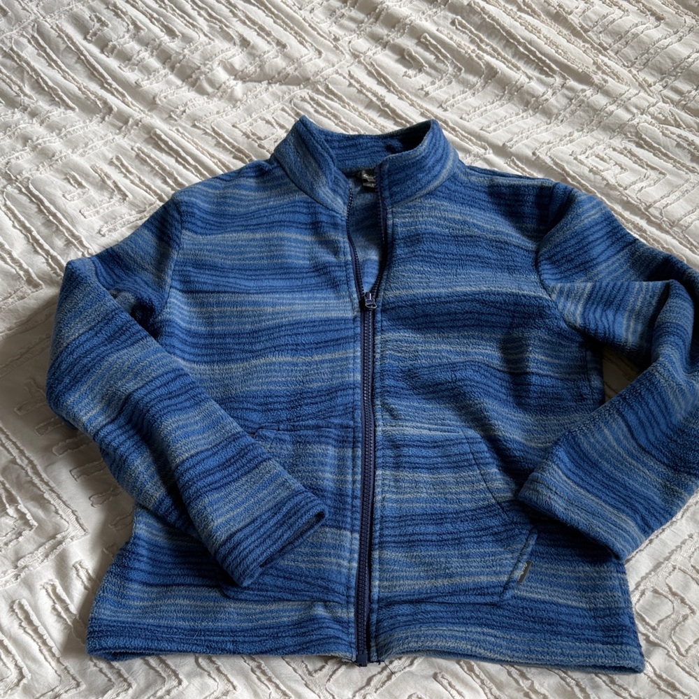 Eddie Bauer Blue Striped Kids Fleece Jacket